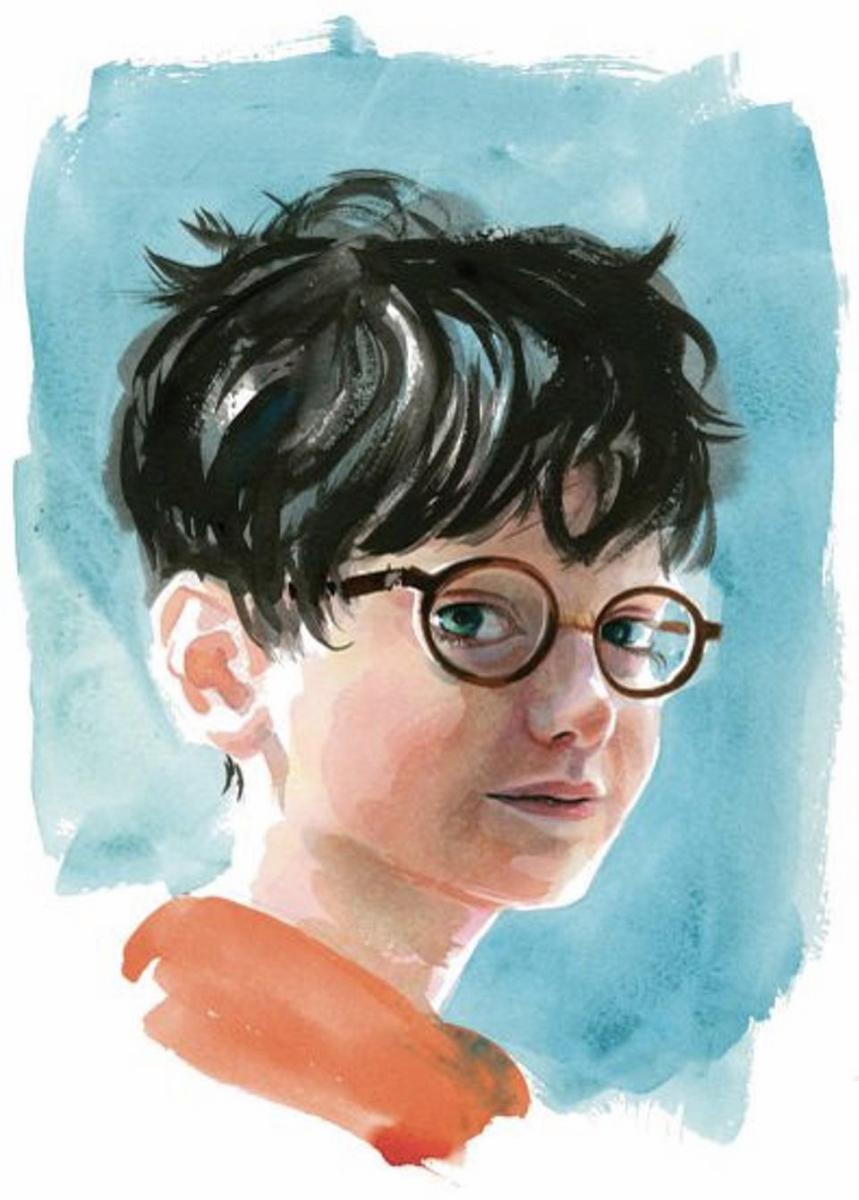 A personagem Harry Potter desenhada pelo artista Jim Kay, responsável pelas novas edições ilustradas de Harry Potter